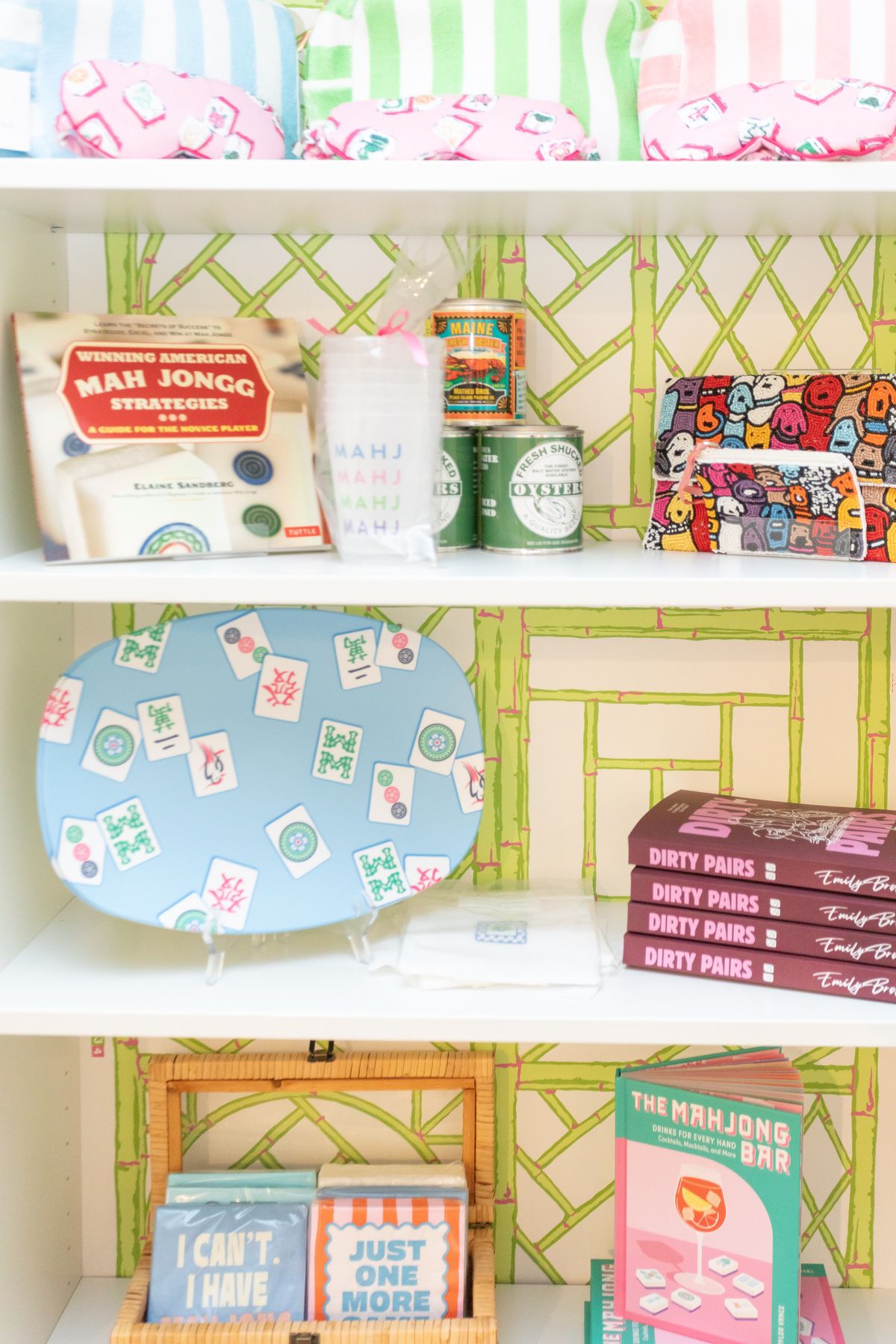 Retail shelves inside the flagship studio
